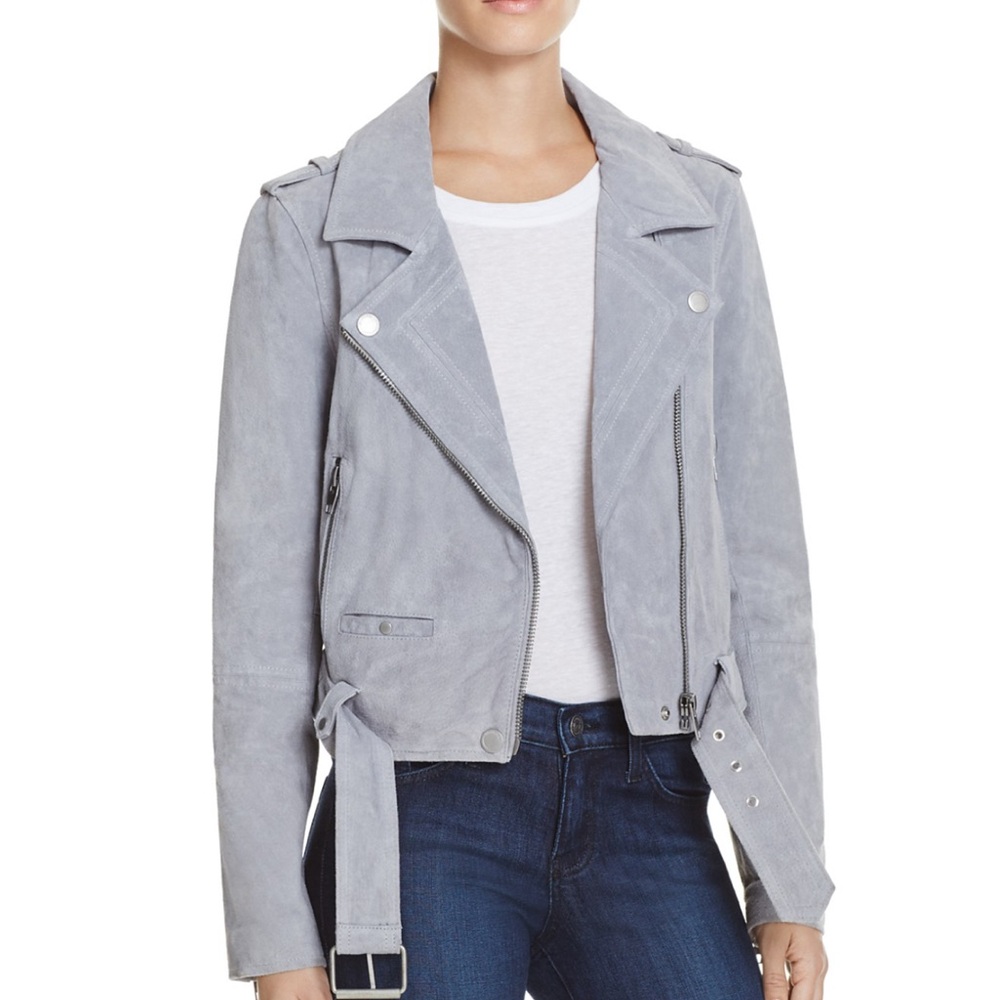 BLANKNYC Cloud Grey Suede Moto Jacket NWT Size M